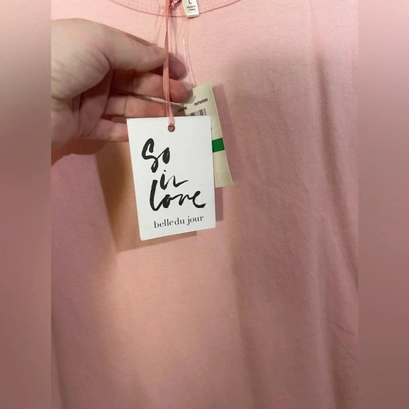 Belle Du Jour Women’s Crewneck Muscle Shirt Shoulder Pads L NWT - Picture 2 of 5